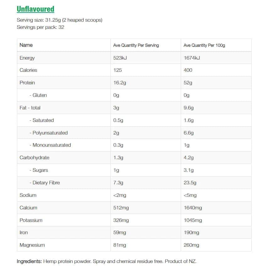NZProtein Hemp Protein 1KG - Image 2